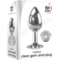 Adam & Eve 'Clear' Gem Anal Plug -Medium