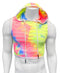 Hooded Crop Top Rainbow Tie Dyed Mesh - White