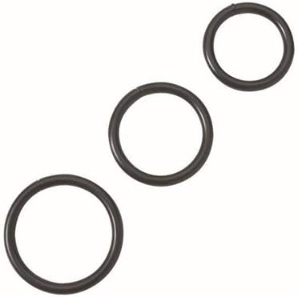 Spartacus '3 Piece' Steel Cock Ring Set -Black