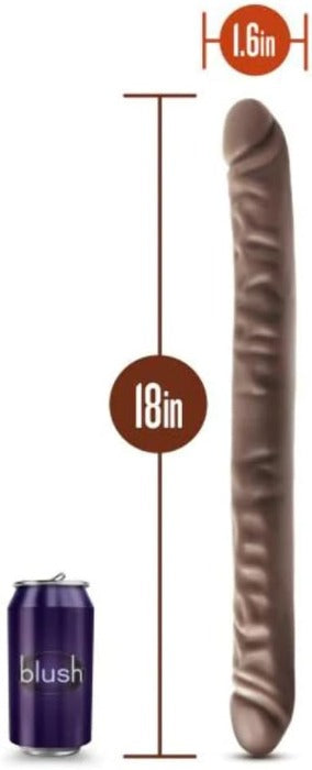 Dr. Skin 18 Inch 'Double' Extra Long Dildo -Chocolate