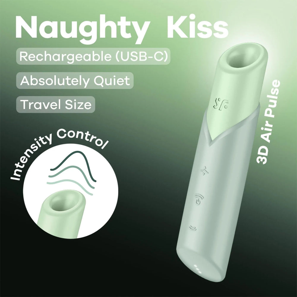 Satisfyer 'Naughty Kiss' Air Vibe -Green