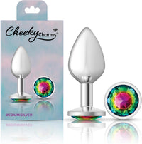 Cheeky Charms Gem Butt Plug - Medium/Silver