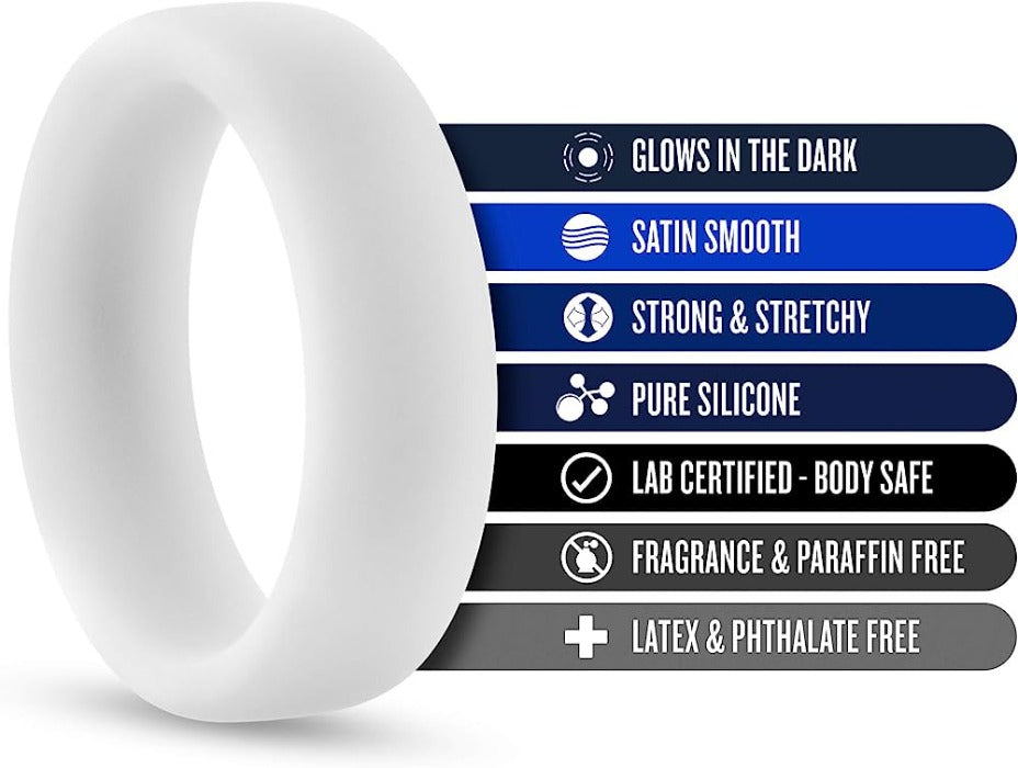Performance Silicone "Glo Pro" Cock Ring -White
