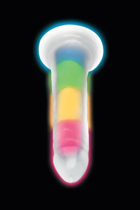 Lollicock 7 in Glow In The Dark "Rainbow" Dildo