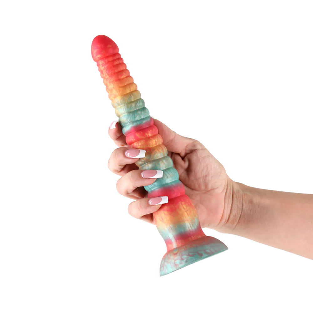 Colours Stacked 9" Dildo -Red/Gold