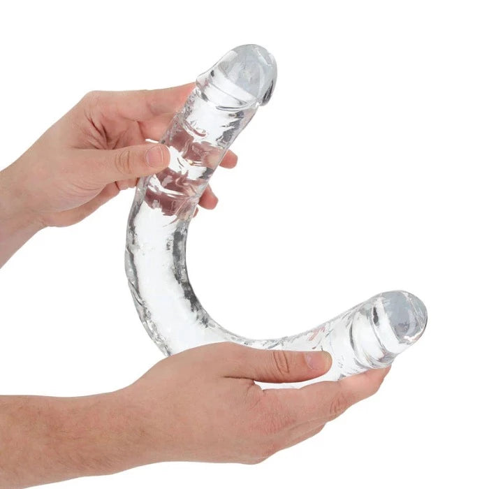 RealRock Crystal Clear Jelly 18" Double Dildo -Purple