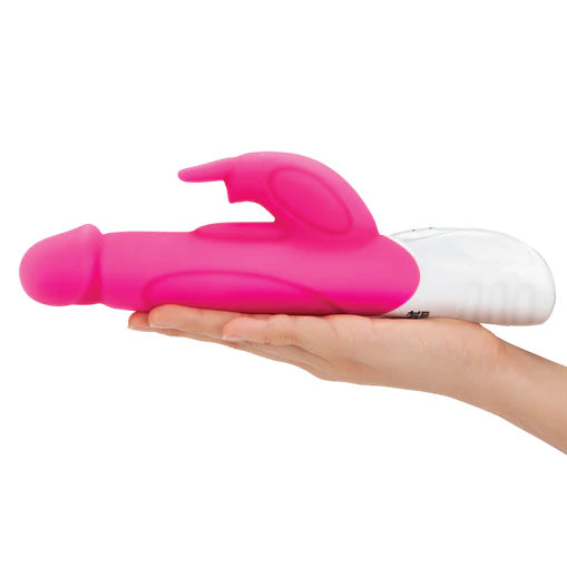 Rabbit Essentials Realistic Rabbit Vibrator w/ Throbbing Shaft - Pink