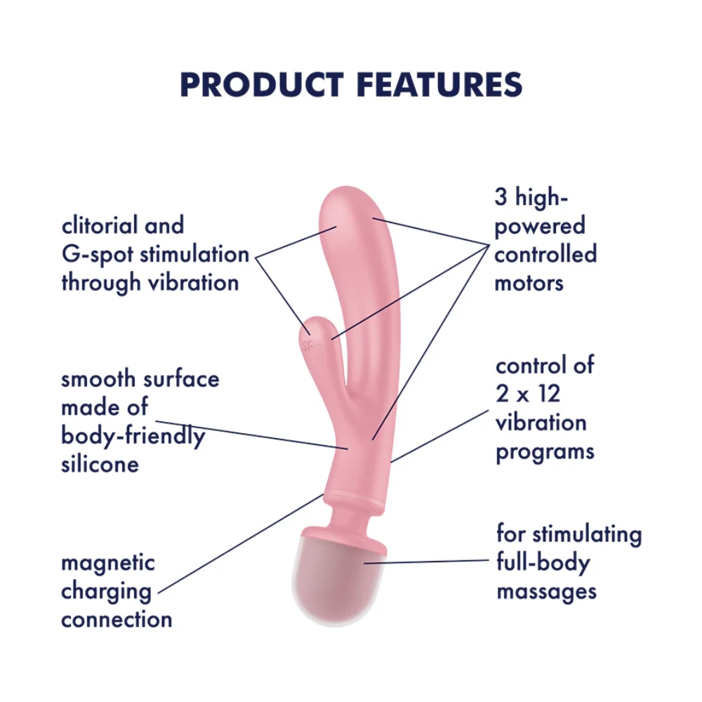 Satisfyer "Triple Lover" Wand/Rabbit -Pink