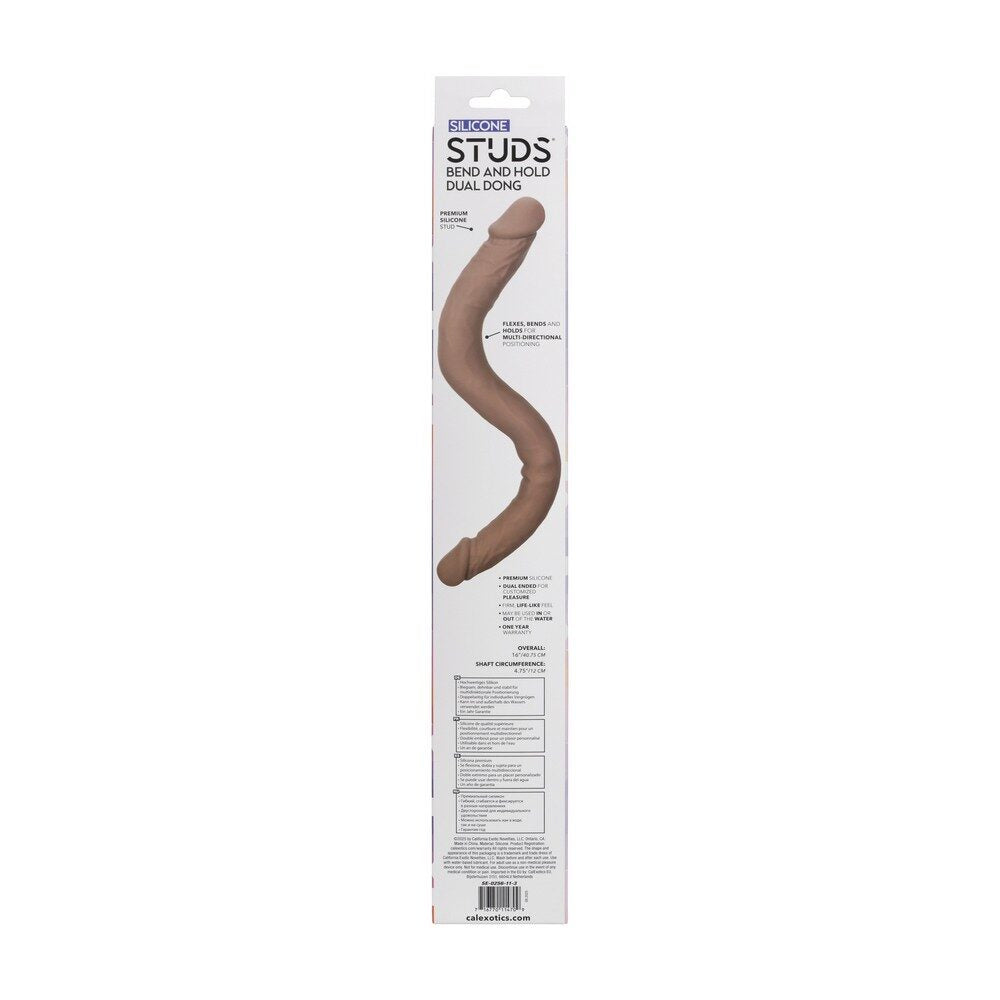 Calex Studs 16'' Bend Dual Dildo -Tan