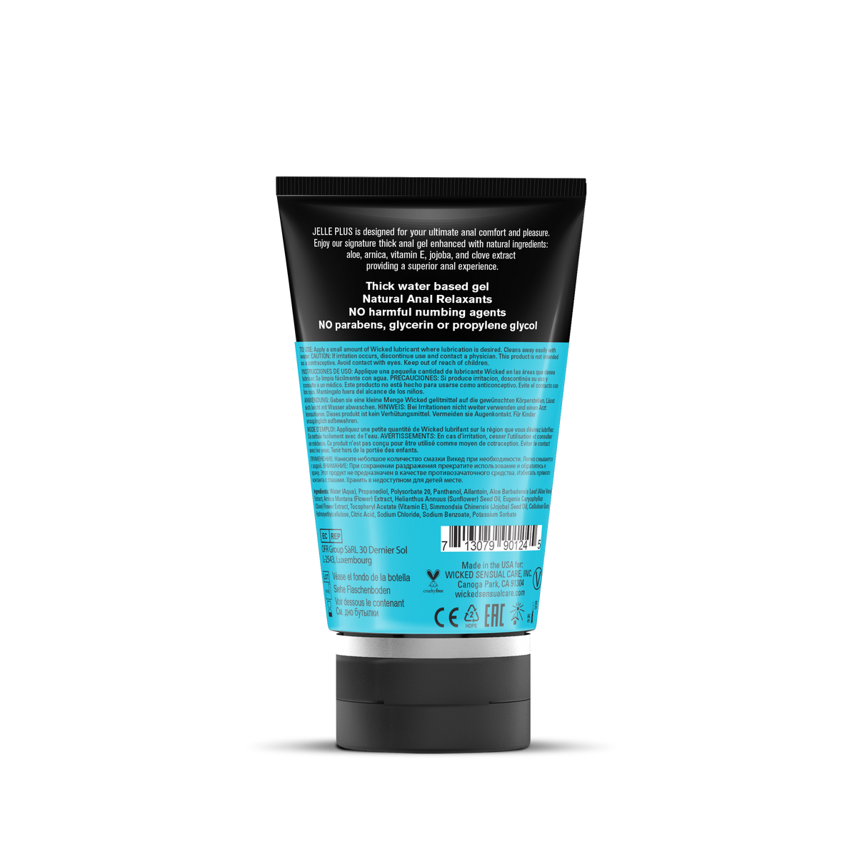 Wicked Jelle Plus Relaxants Anal Lubricant -4oz