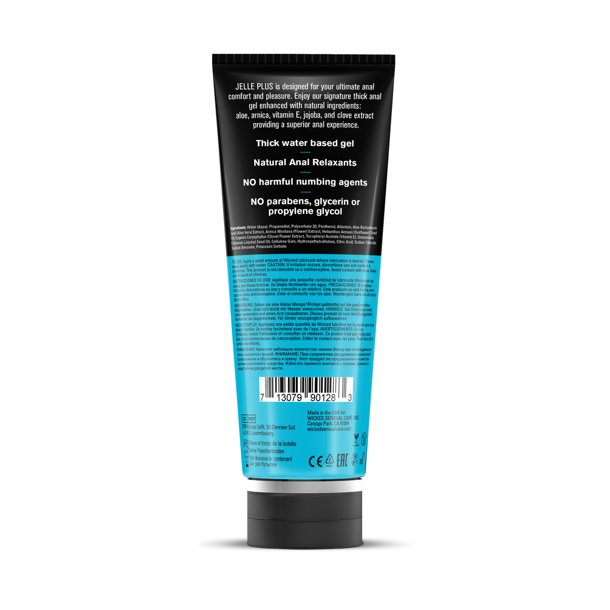 Wicked Jelle Plus Relaxants Anal Lubricant -8oz