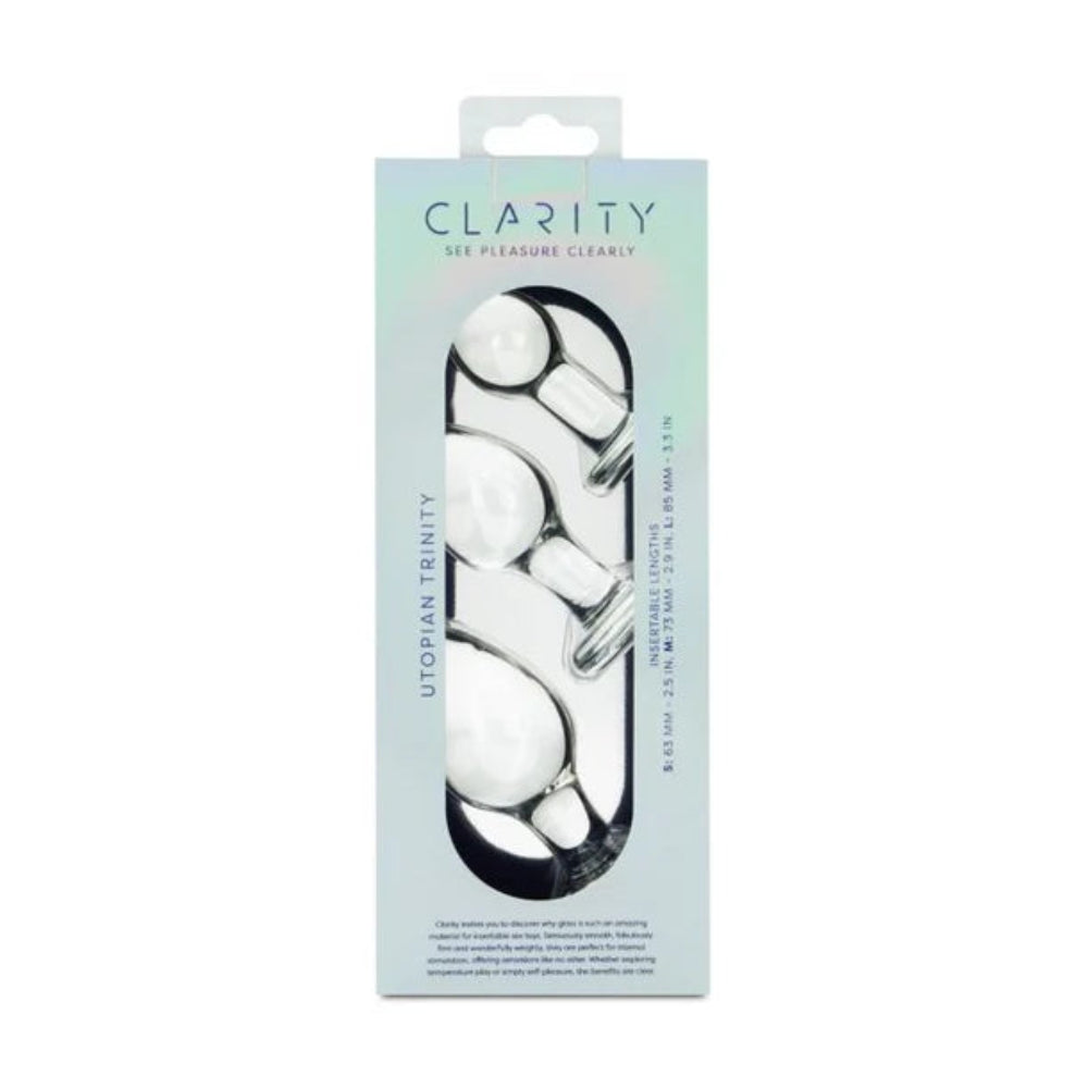 Clarity - Glass - Utopian Trinity Anal Plugs 3pc Set