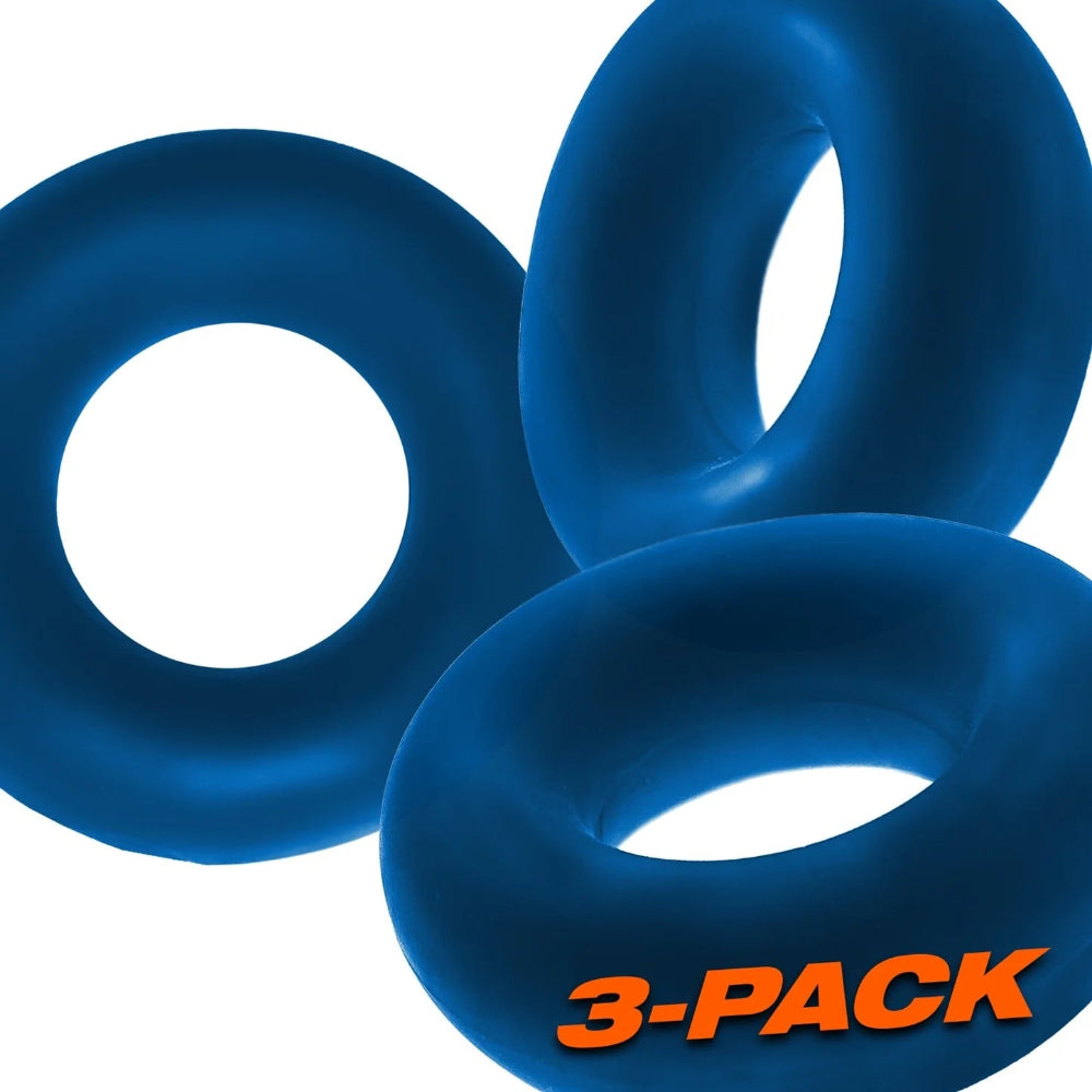 Oxballs "Fat Willy" 3 Pack Cock Rings -Space Blue