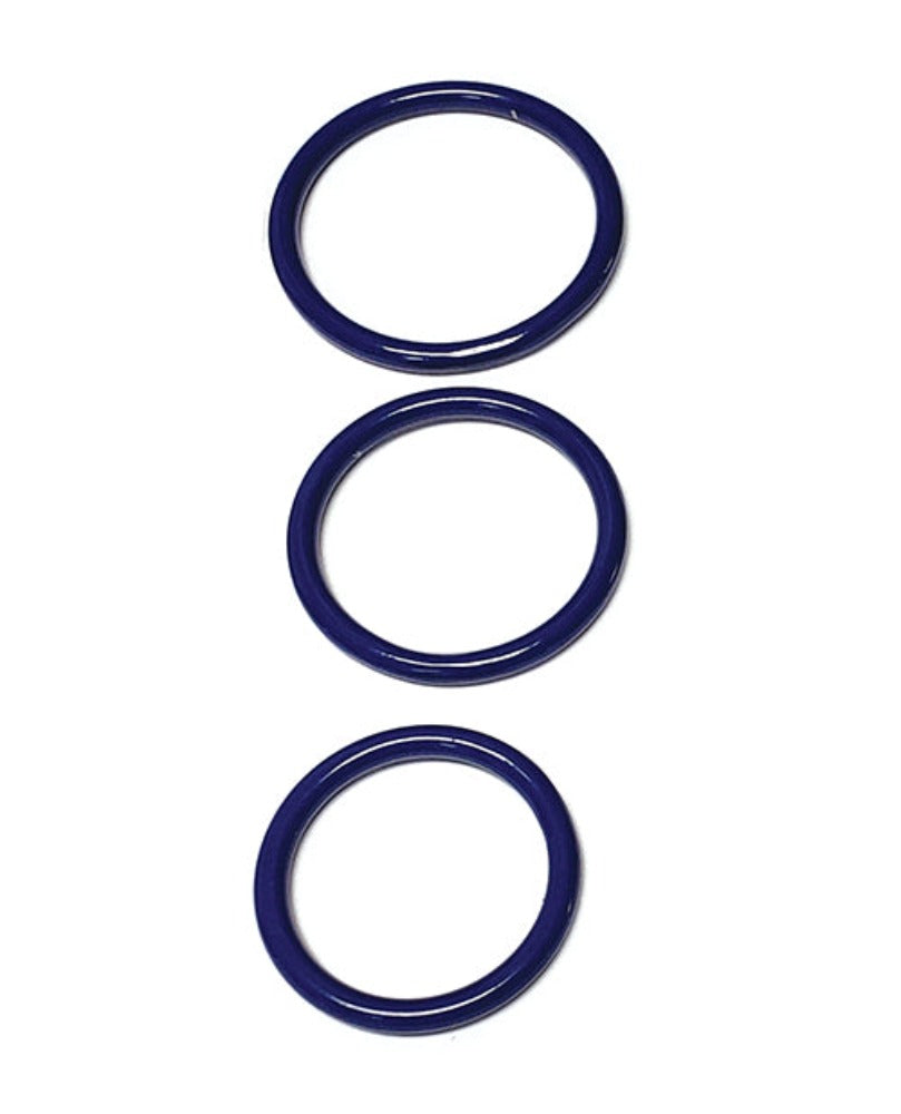 Spartacus "3 Piece" Steel Cock Ring Set -Blue