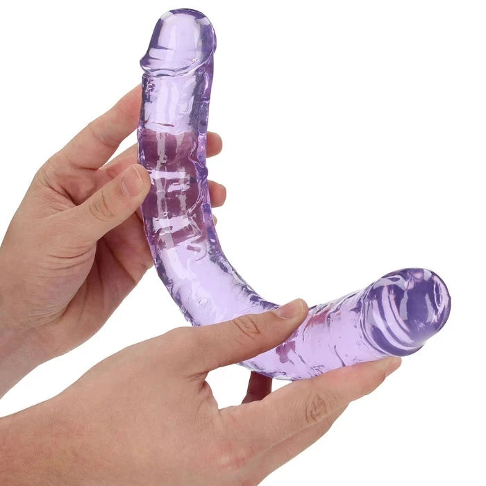 RealRock Crystal Clear Jelly 13" Double Dildo -Purple