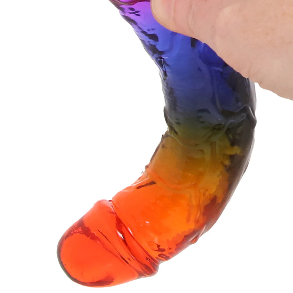 Crystal Jellies 7 Inch Classic Dildo -Rainbow