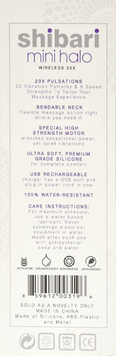 Shibari 'Mini Halo' 20X Multi-Speed Wand -Purple
