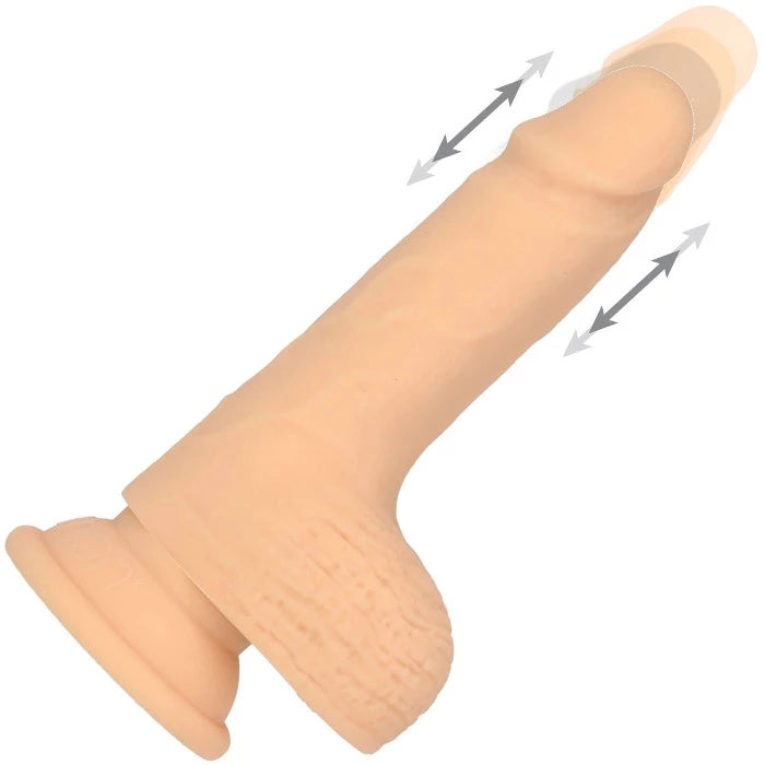 Naked Addiction 6.5 inch Thrusting Dildo Vibe -Vanilla
