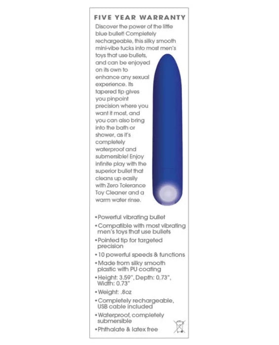 ZT 'All Mighty' Rechargeable Bullet 10 speed -Blue