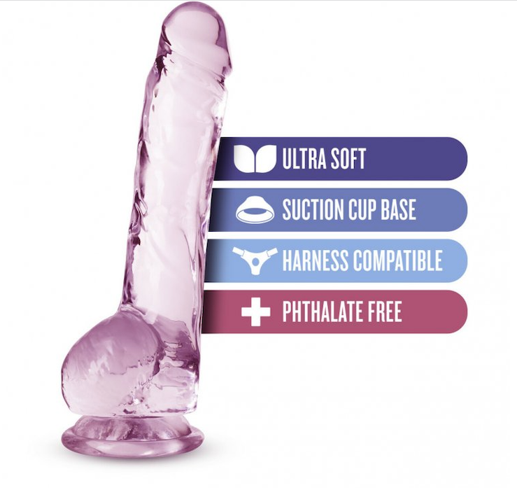 Nat Yours 7 Inch Crystalline Dildo -Pink