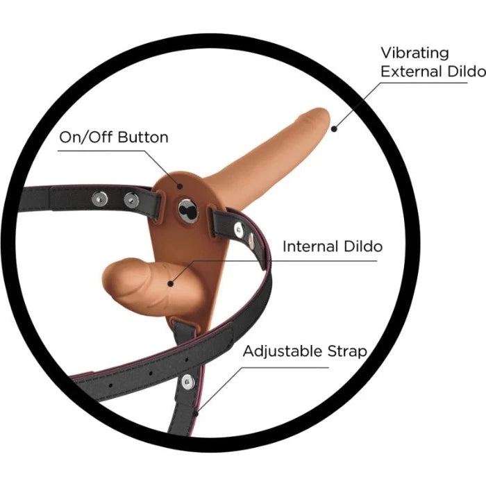 Skinsations "Double Dickin" Vibrating Dildo Strap-On