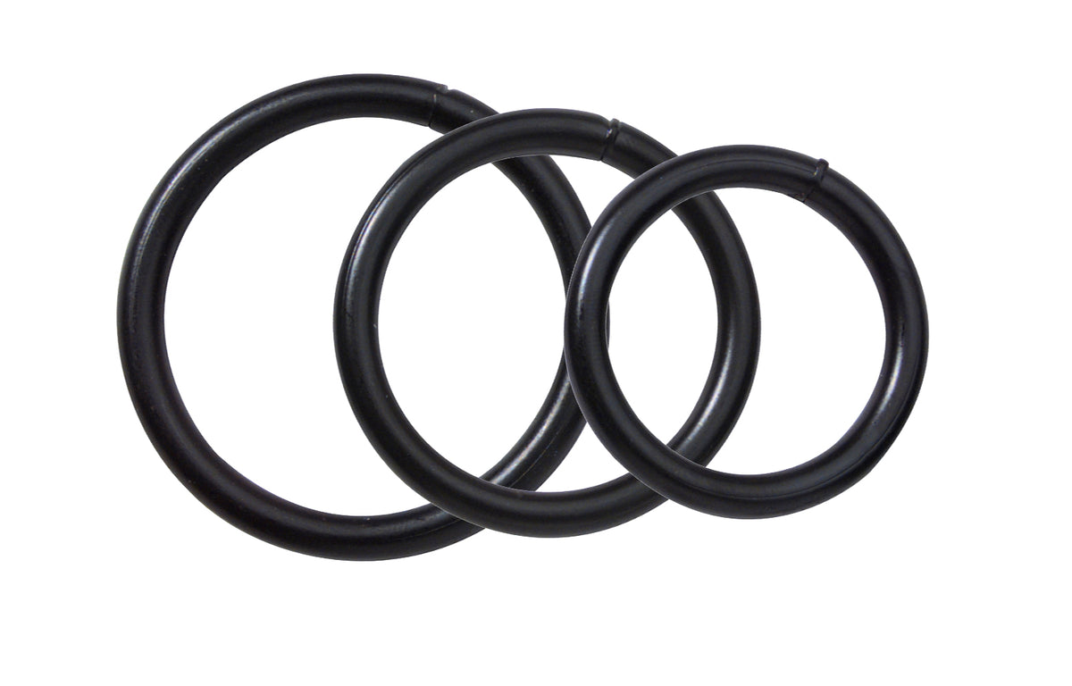 Spartacus 'Black Steel' Cock Ring -Set