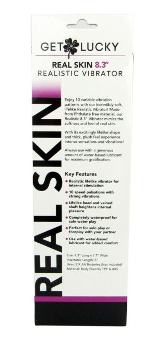 Get Lucky 8.3" Real Skin Vibrating Dildo