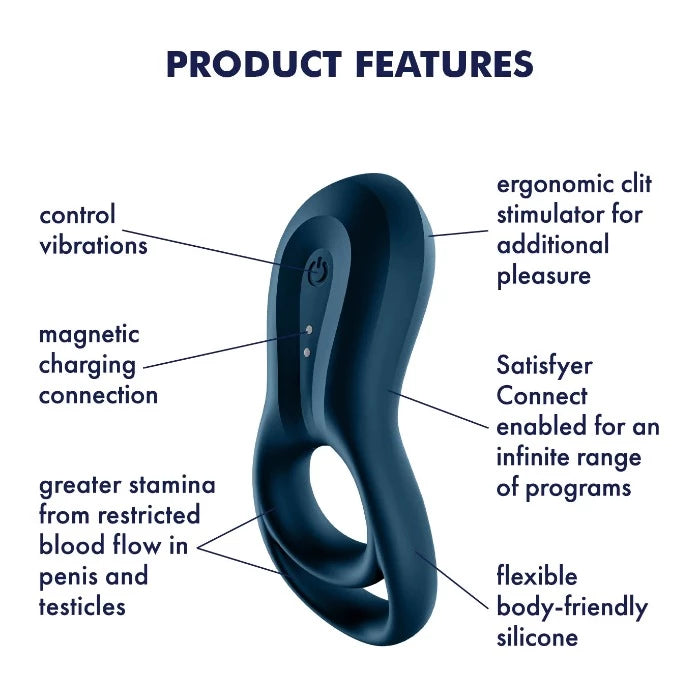 Satisfyer "Epic Duo" Cock Ring -Grey