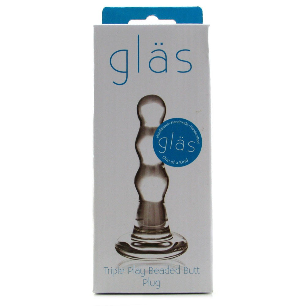 Gläs Triple Play Beaded Butt Plug