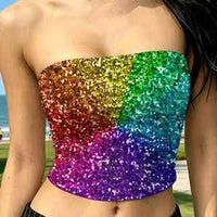 Rainbow Glitter Gradient Bandeau