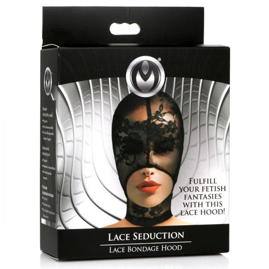 MS "Lace" Seduction Bondage Hood -Black