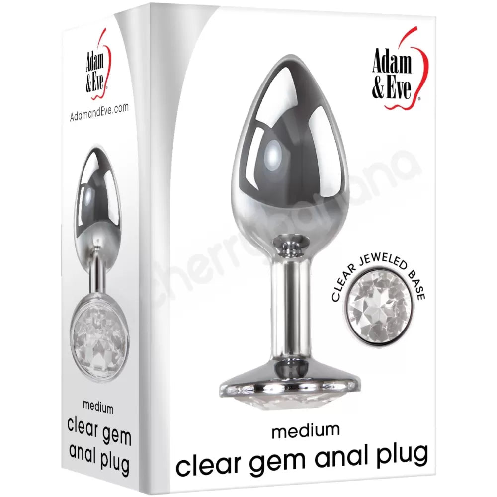 Adam & Eve 'Clear' Gem Anal Plug -Medium