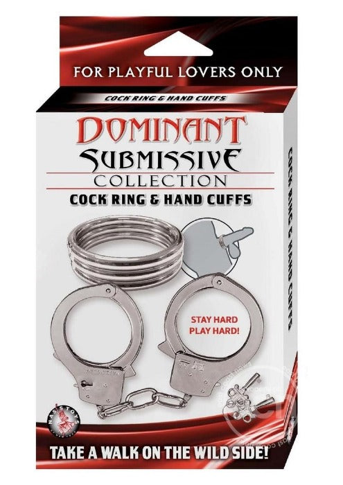 Dominant Sub "Cock Ring & Handcuffs" Set