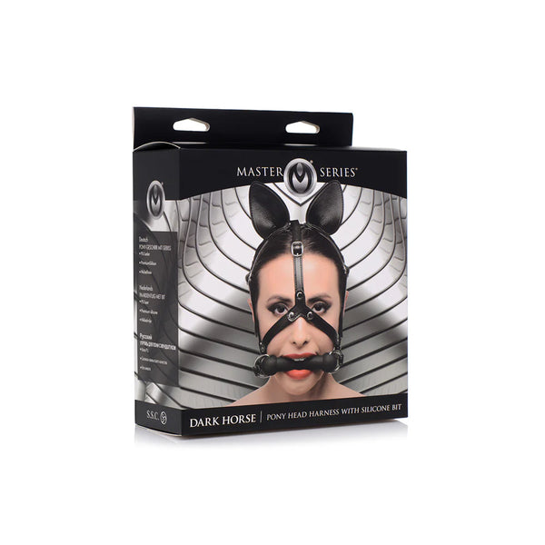 MS ''Dark Horse'' Pony Head Harness w/ Silicone Bit
