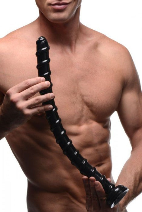 Hosed 19" Swirl Hose Dildo -Black