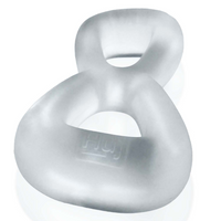 Hunkyjunk Boomerang Cock Ring & Nut Tugger - Clear Steam