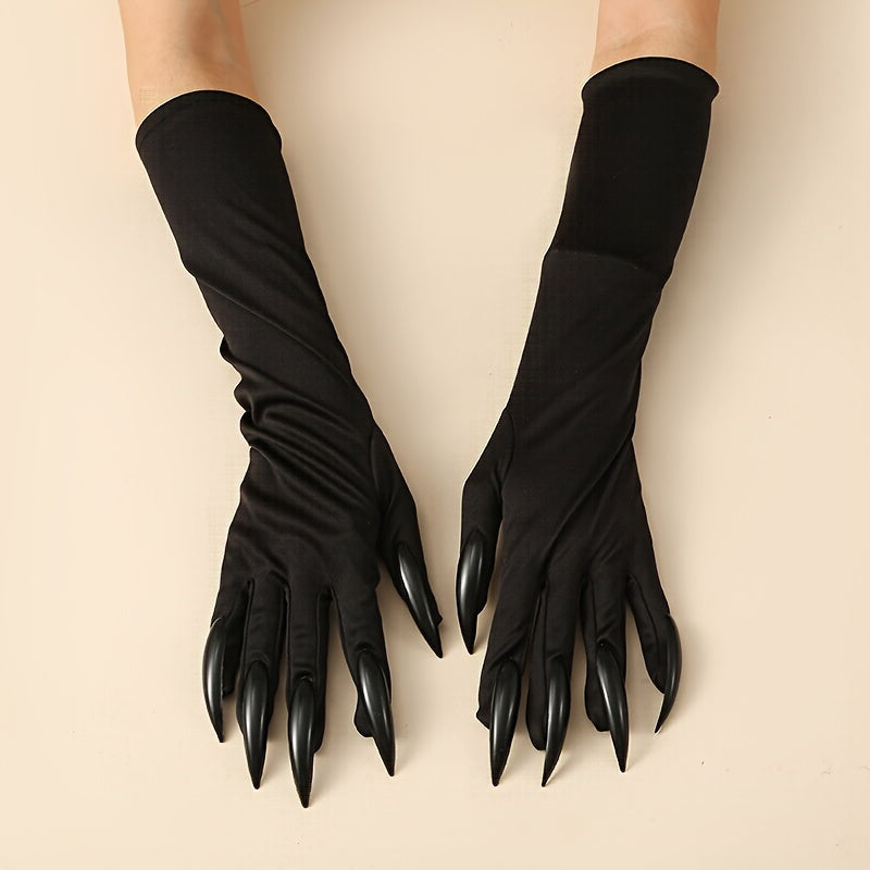Black gloves with long red claws - view 5