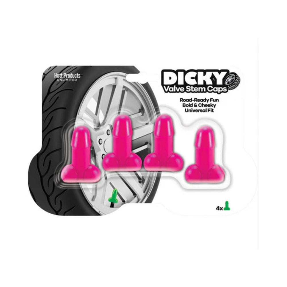 Dicky Valve Stem Caps - Pink 4pc