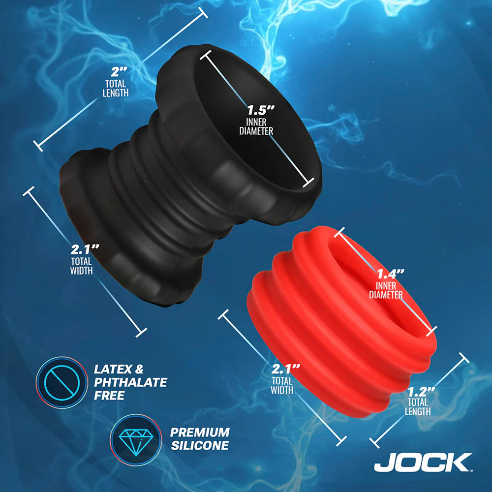 JOCK 2-in-1 Silicone Cock Ring -Red