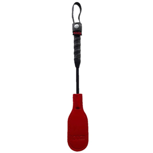 Rouge Mini Leather Oval Paddle Crop 10" -Red