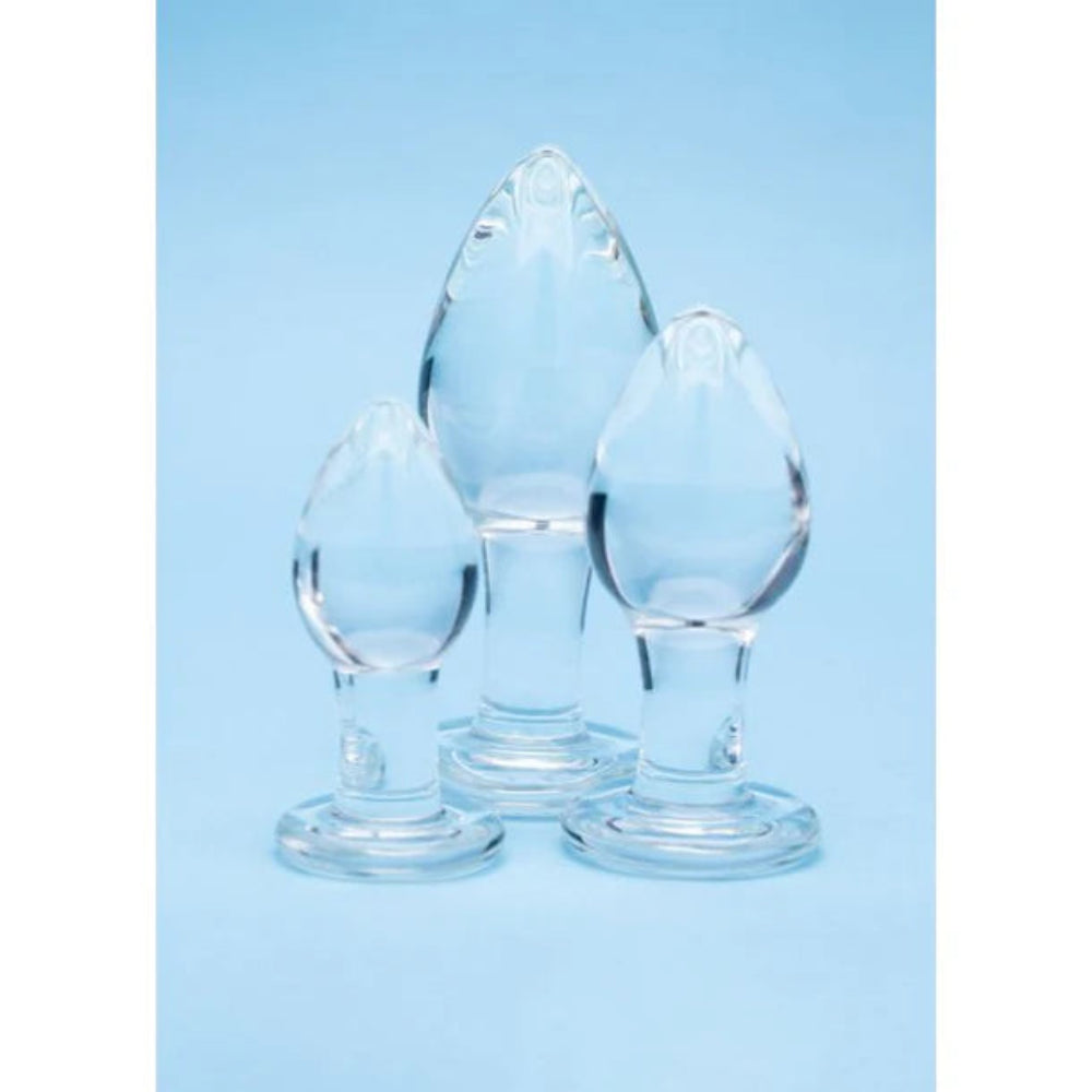 Clarity - Glass - Utopian Trinity Anal Plugs 3pc Set