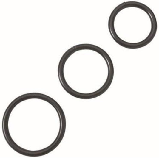 Spartacus '3 Piece' Steel Cock Ring Set -Black