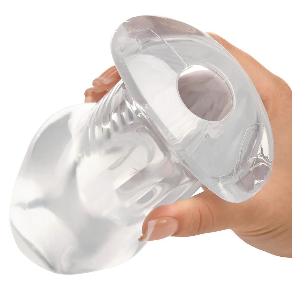 MS Dicked Clear Hollow Anal Plug - X-Large