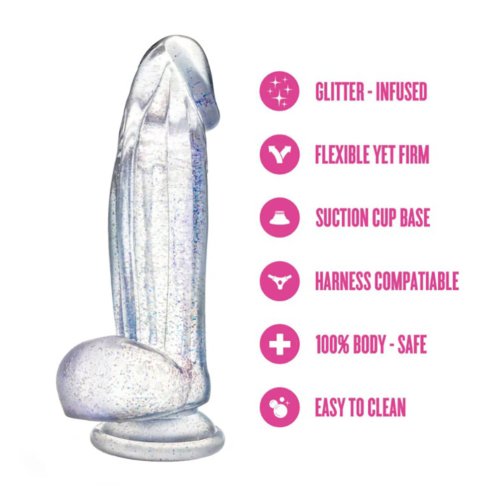Naturally Yours - Bling - Sparkling Clear Dildo 7.5"