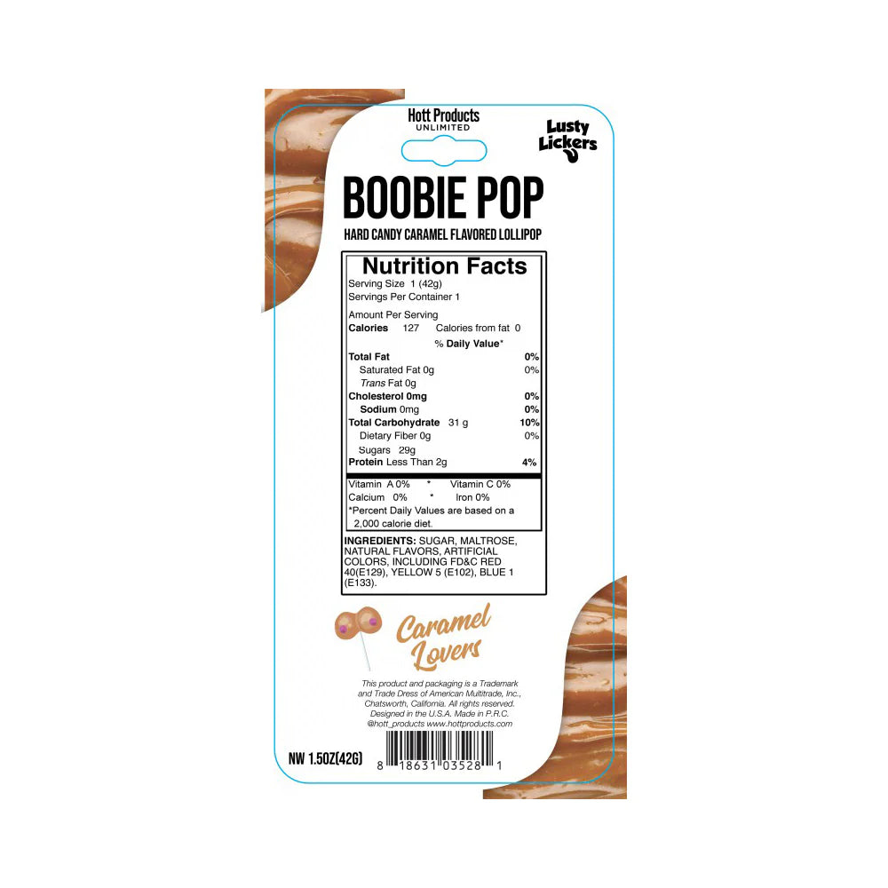 Lusty Lickers Boobie Pop -Caramel