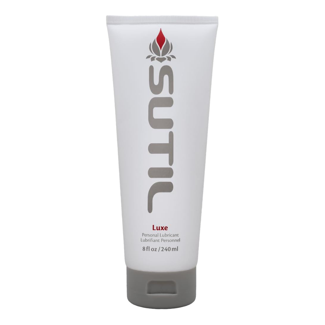 Sutil personal lubricant tube on a white background