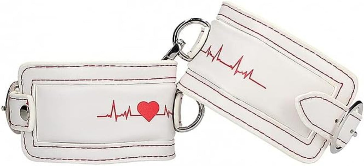Ouch! Nurse Theme "Ankle" Cuffs -White