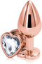 Rear Assets Rose Gold ''Medium'' Heart-Shaped Butt Plug (Clear Jewel)