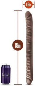 Dr. Skin 18 Inch ''Double'' Extra Long Dildo -Chocolate