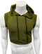Hooded Crop Tank - Army Green Cotton